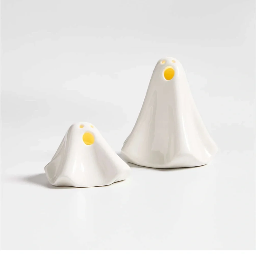 Crate&barrel LED Ceramic Halloween Ghosts